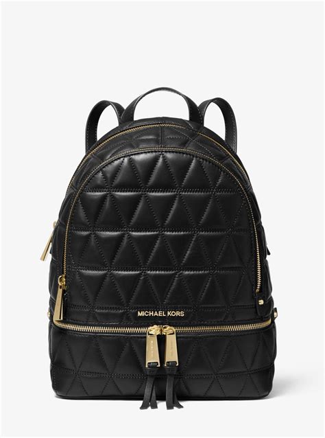 michael michael kors rhea medium quilted leather backpack|mk rhea slim backpack.